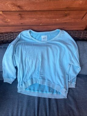 aerie Sky Blue Cropped Crewneck Sweatshirt